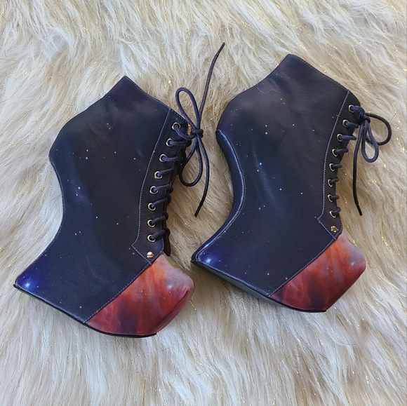 Jeffrey Campbell Blackmilk Cosmic Night Lita Heel-less Platform - Picture 1 of 8